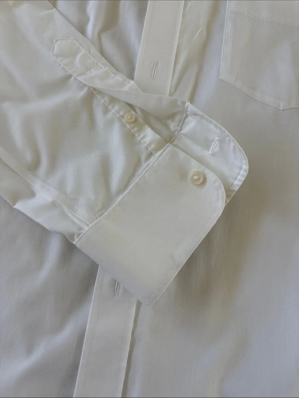 J. Crew White Long-Sleeve Dress Shirt with Chest Pocket